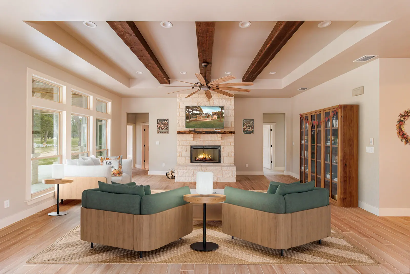 Styled living room, real estate photograph